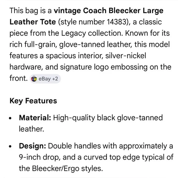 Coach Bleeker Legacy Stripe Glove Tanned Leather Tote - Picture 7 of 7